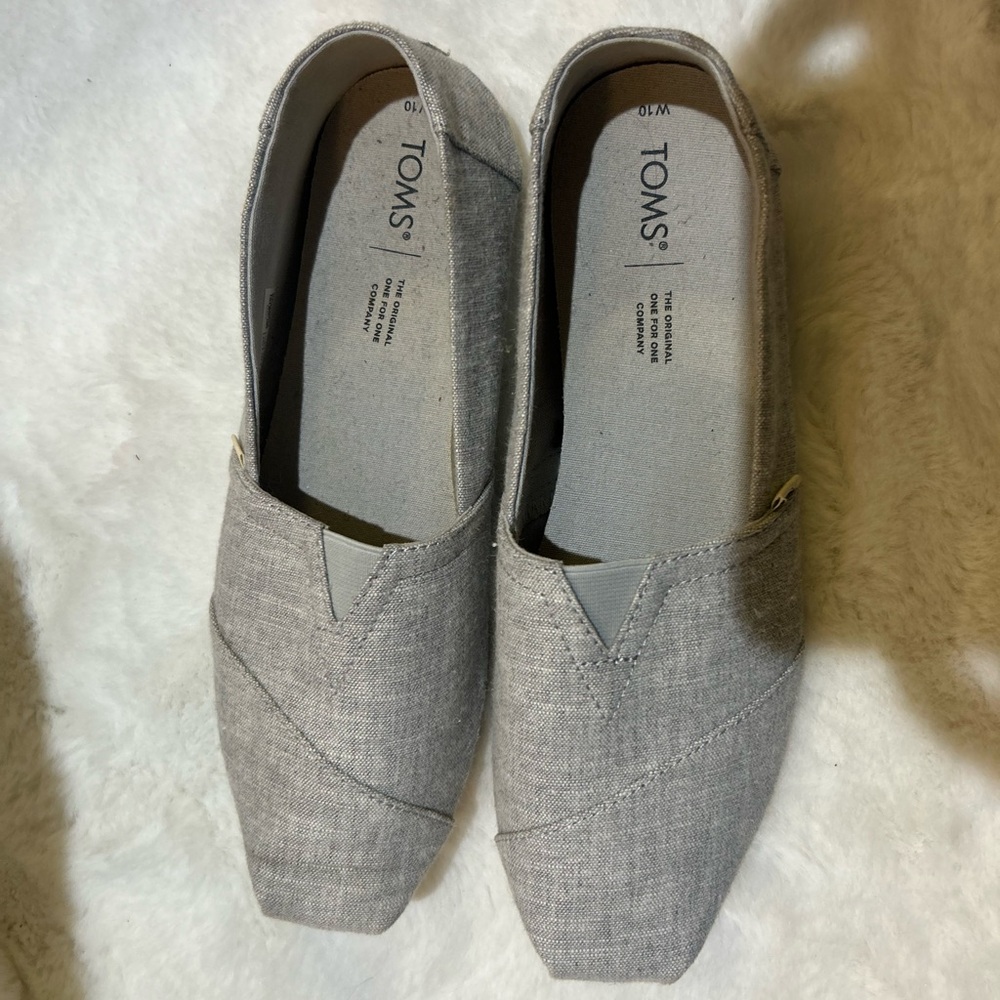 TOMS Gray Slip-On Shoes